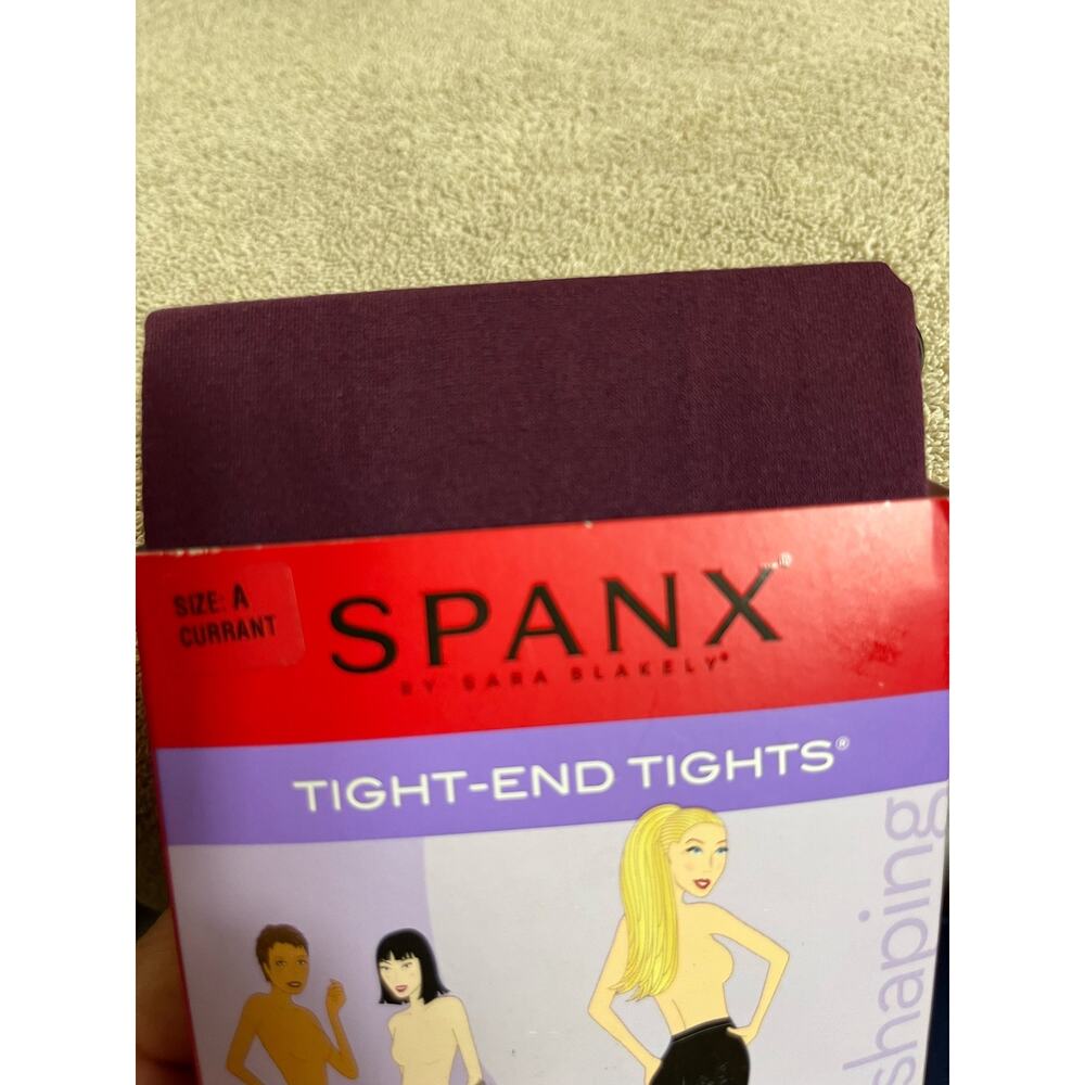 Spanx Tight End Tights Original Body Shaping Tights Size A Currant Burgundy NEW - Picture 8 of 8